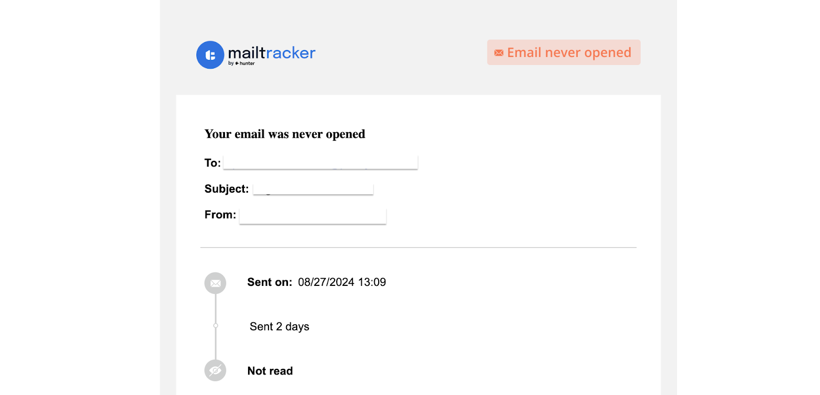 email never opened with mailtracker